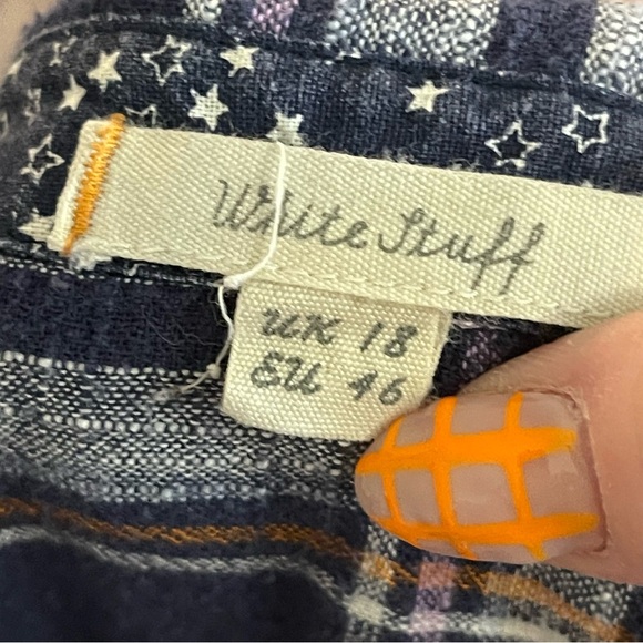 WHITE STUFF Plaid Button Down Shirt wth Adjustable Sleeves - Picture 10 of 11